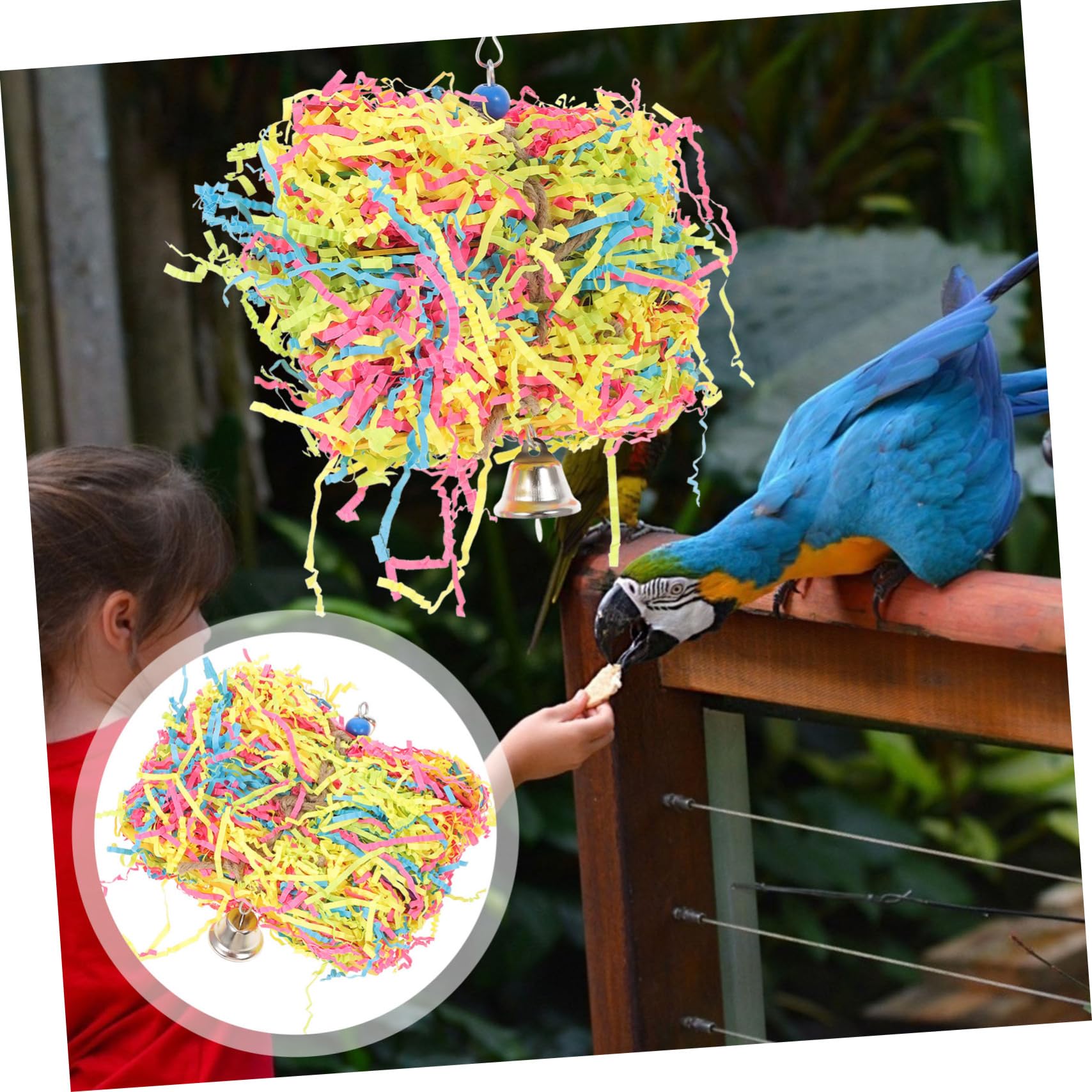 FRCOLOR 3piezas Juguete para Pájaros para Masticar Juguete Colgante para Accesorio Seguro para Entretenimiento De Aves para Adiestramiento