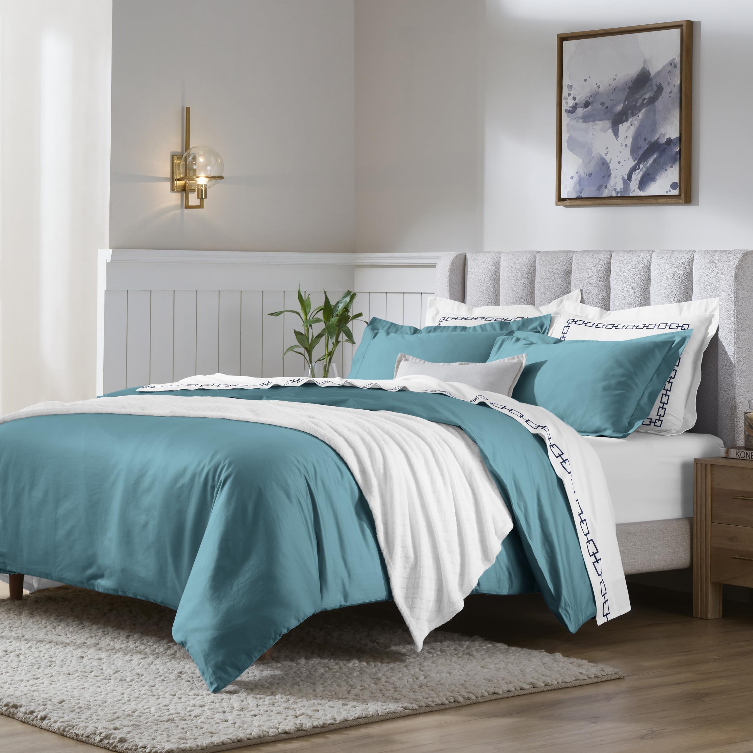 SUPERIOR 600-Thread Count Solid Egyptian Cotton Duvet Cover Set-image-17