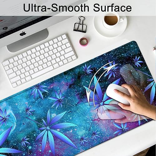 Miniatura 5 de Alfombrilla de mouse extendida para juegos de 31.5 x 11.8 pulgadas, alfombrilla de escritorio grande de espuma viscoelástica ergonómica para teclado