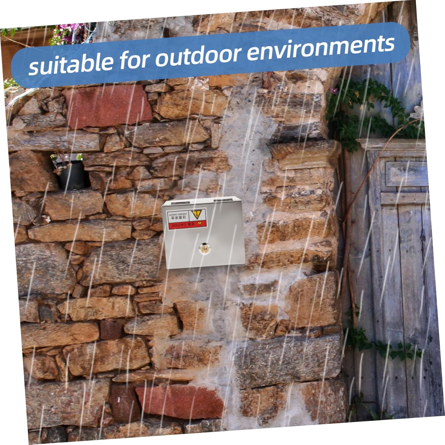 Mikinona Outdoor Stainless Steel Socket Protection Box Electrical Enclosure Lock for Outdoor Use Medium and Weather-Resistant Design