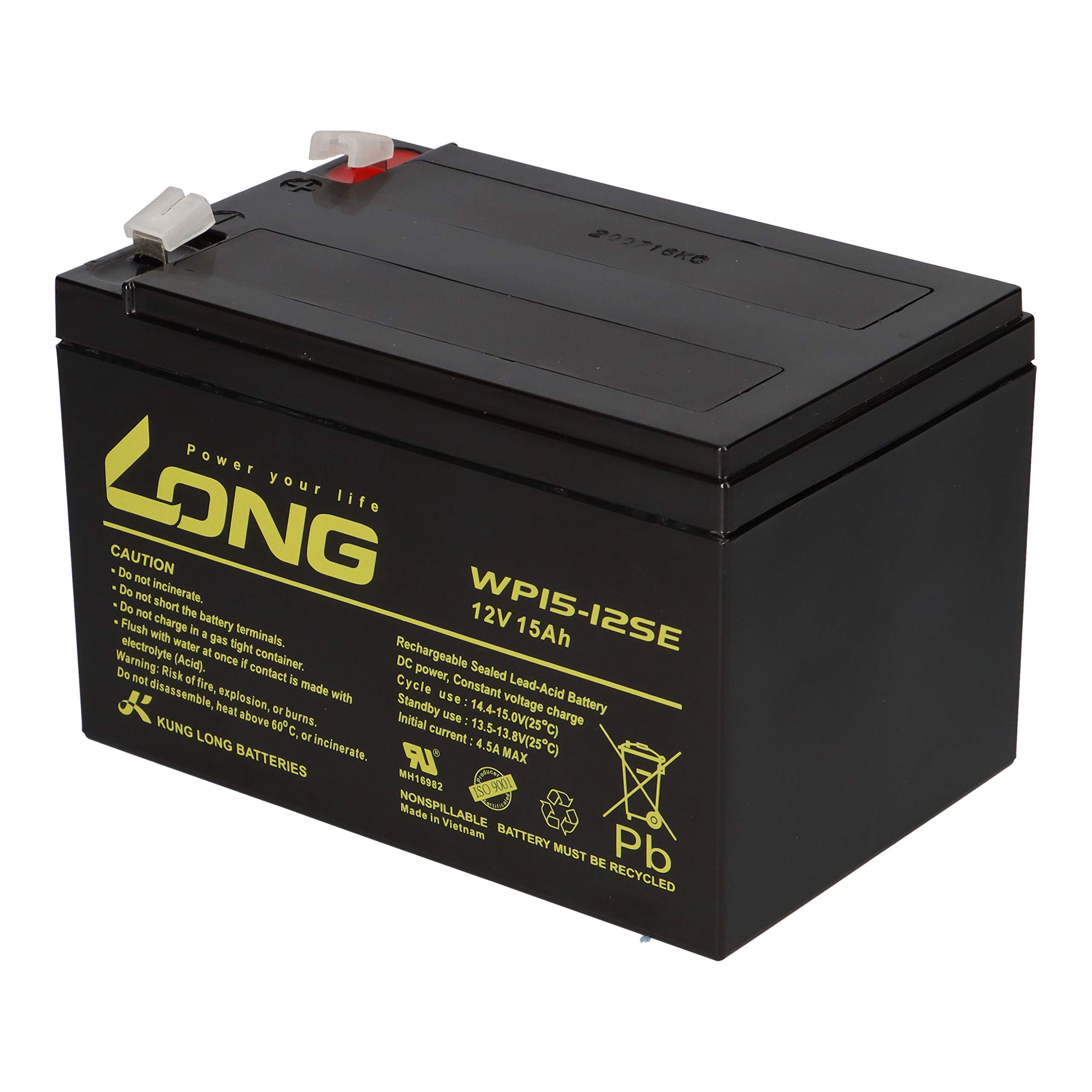Batterie 3 x 12 V 15 Ah AGM comme 12 Ah 14 Ah Compatible avec scooter électrique Quad E Bike Scooter électrique – Durable – Sans entretien – Fiable – Batterie de rechange
