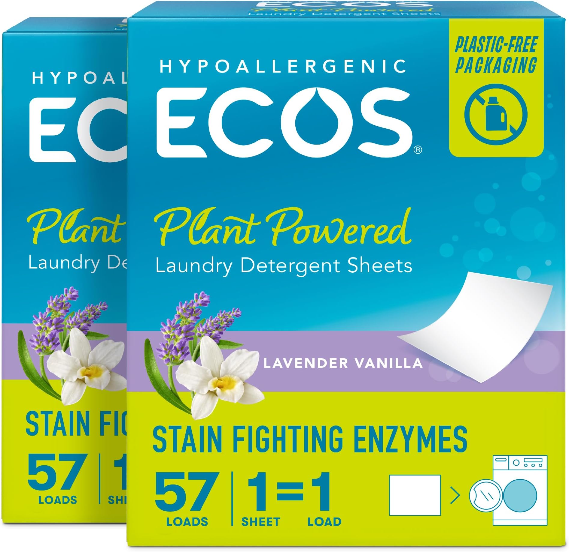 ECOSNext™ Liquidless Laundry Detergent Squares, Lavender Vanilla, 57 Count, Pack of 2