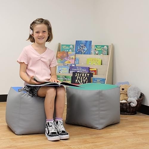 Miniatura 2 de Factory Direct Partners 13043-CT SoftScape Pufs cuadrados de 14 pulgadas para niños (juego de 2 piezas) - Contemporáneo