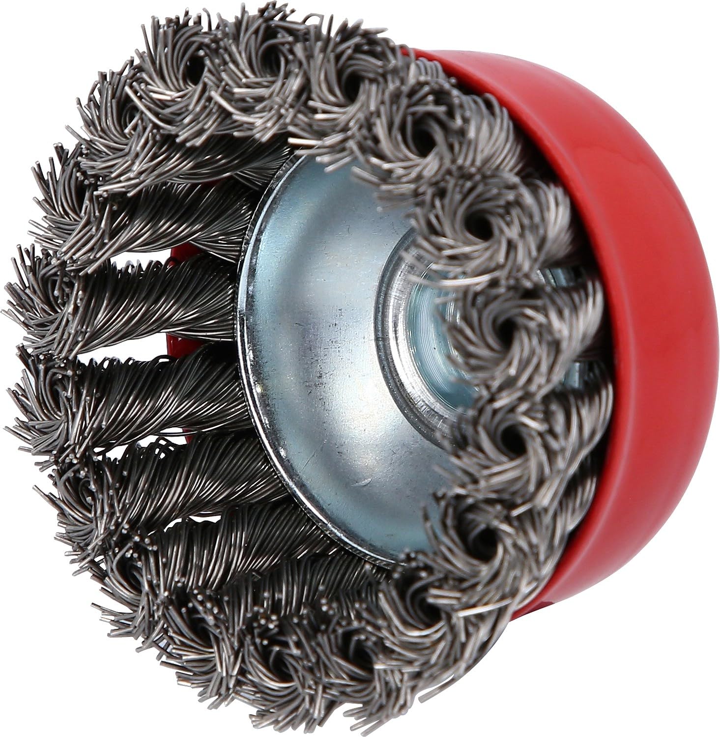 Brosse conique inox torsadé 0,5 mm Ø 80 mm brossage métallique meuleuse d'angle