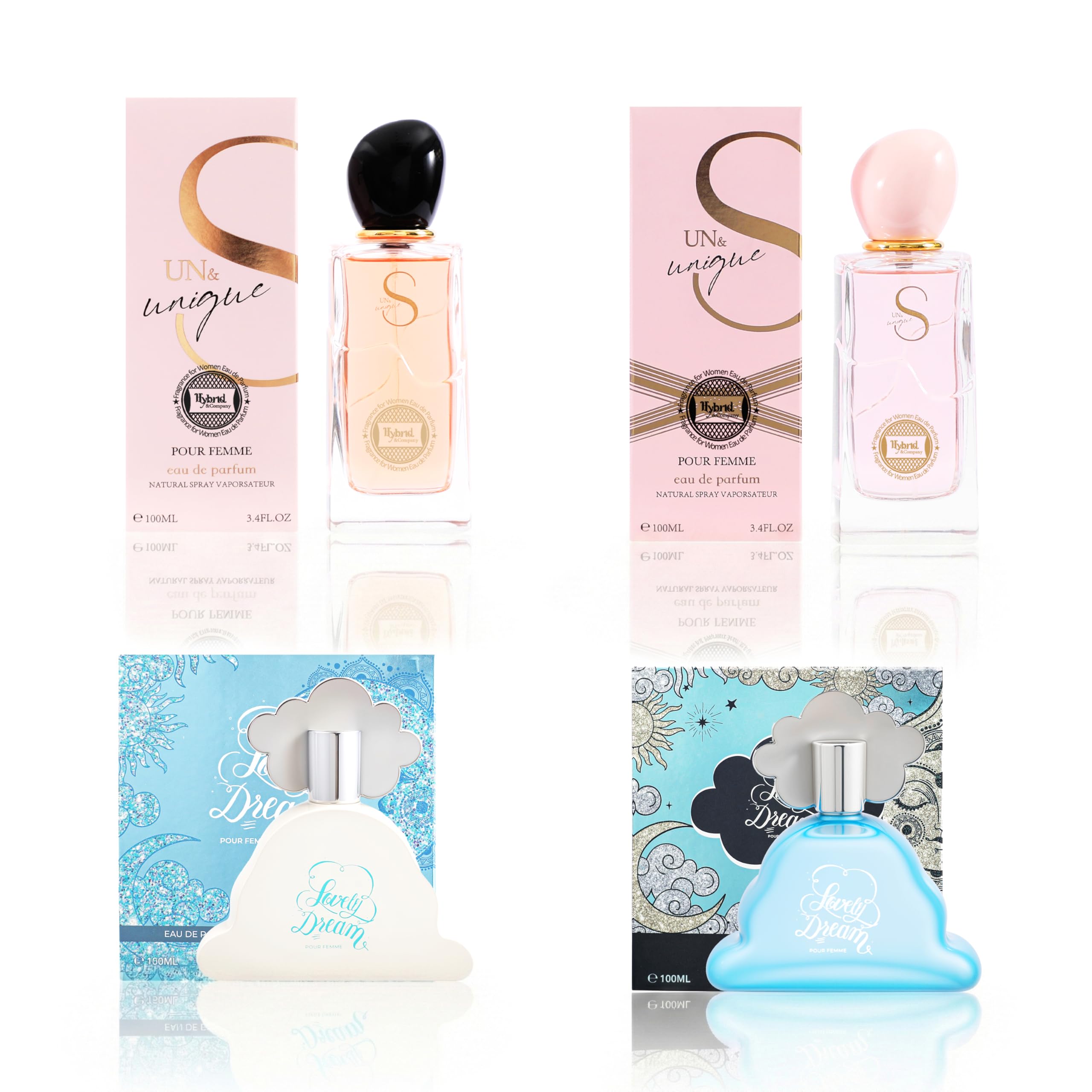 Hybrid & Company Women 4 Pcs Sun&Unique Lovely Dream Perfume Gift Set