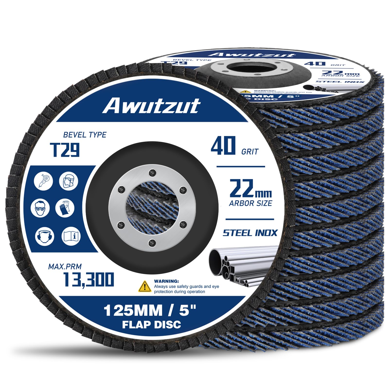 10 Dischi Abrasivi Lamellari 125mm - Grana 40/60/80/120, Per Smerigliatrice Angolare - Foto 5