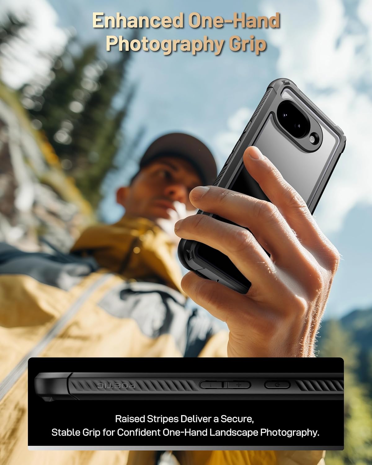 Poetic Guardian Case for Google Pixel 10A 5G (2026), Wireless Charge| Tempered Glass Screen Protector | 20FT Mil-Grade Drop Tested, Full Body Shockproof Rugged Clear Cover for Pixel 10A, Black/Clear