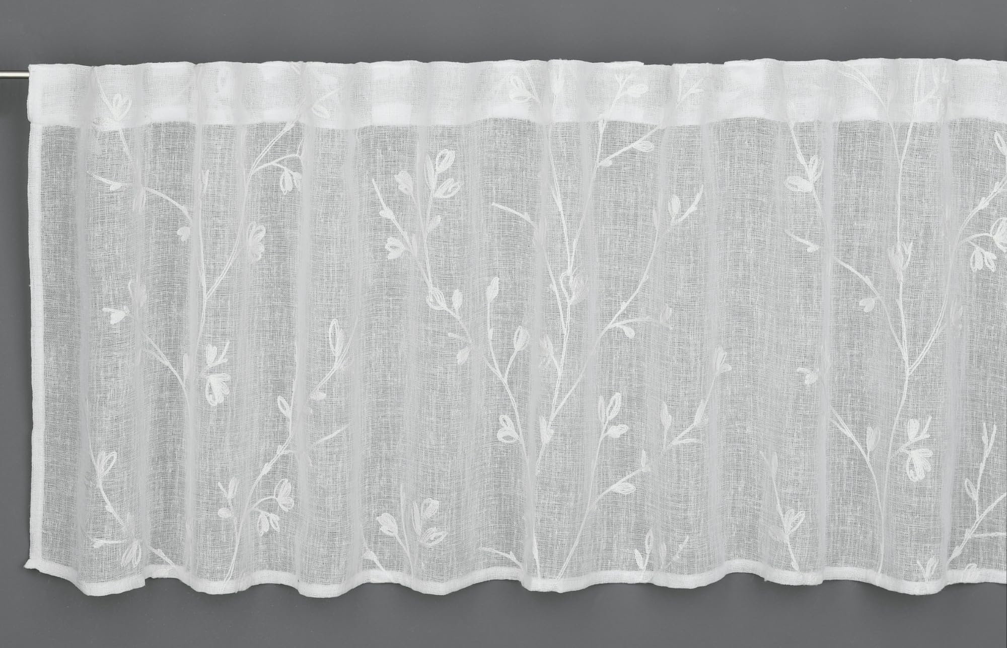 Gardinia Bistro Curtain Embroidery Natural 140 x 45 cm