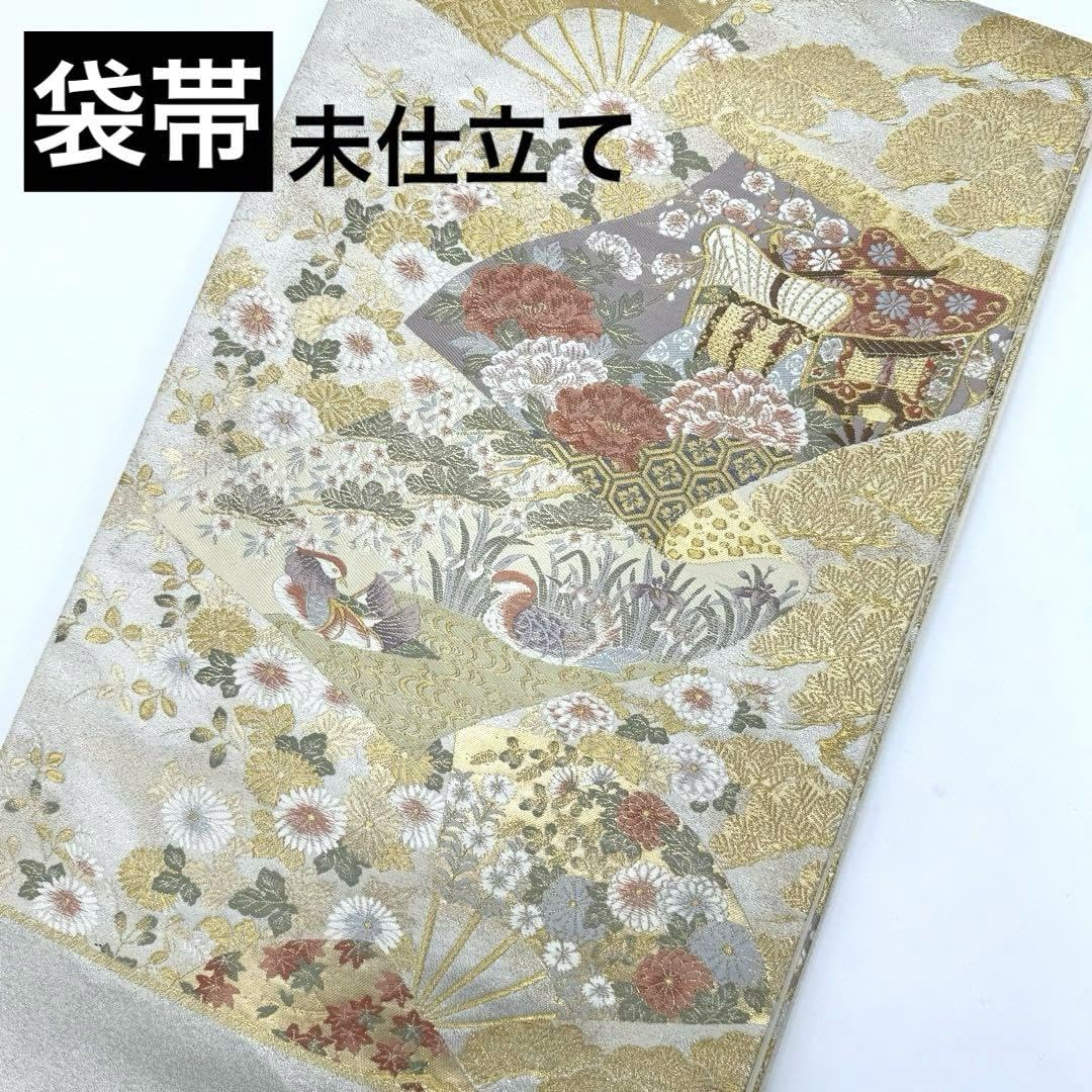 未使用】未仕立て袋帯正絹加賀優美彩