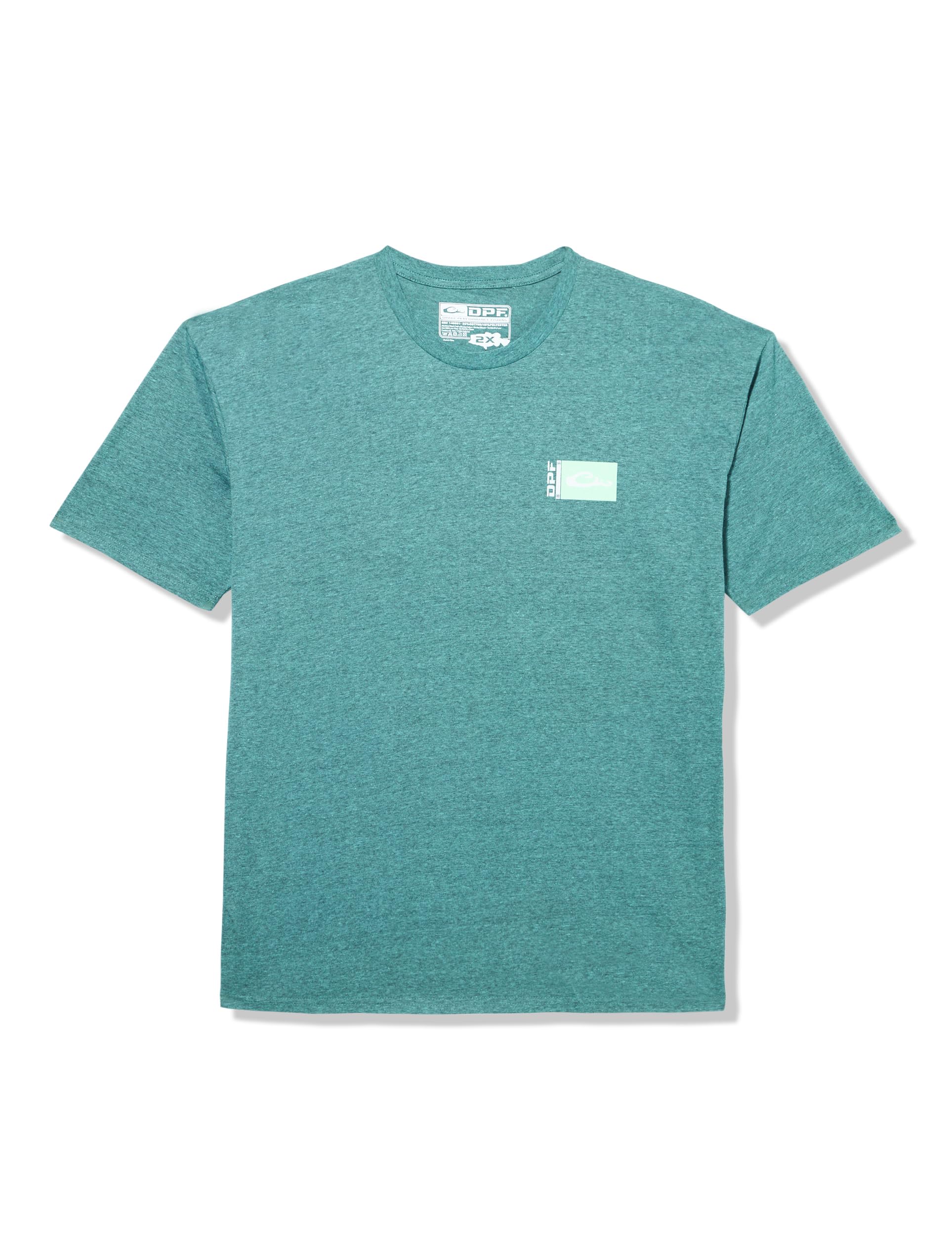 Drake Waterfowl Men's Casting Dawn T-Shirt, Bermuda Black Heather, XXL