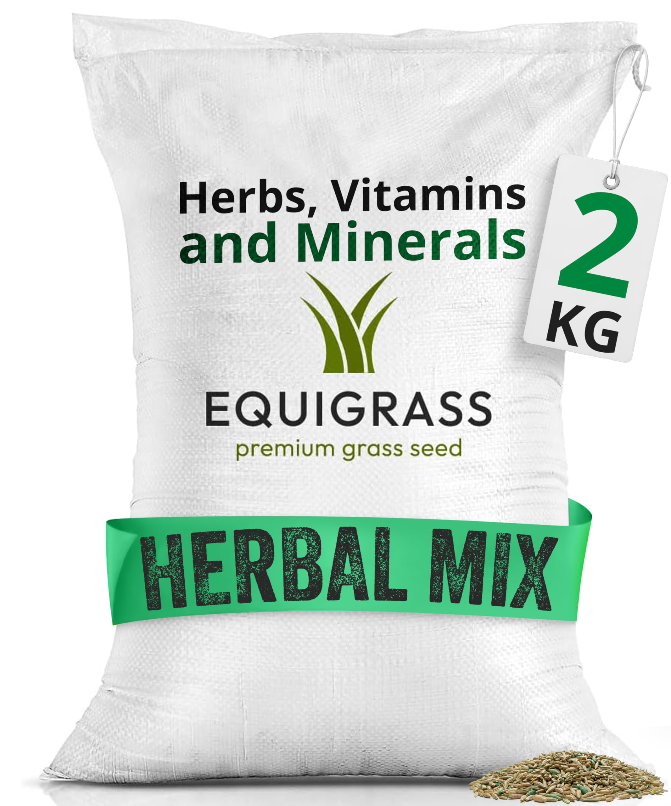 Lawns Direct™ EquiGrass™ 2kg Professional Equine Herbal Paddock Seed Mix with Added Herbs, Vitamins & Minerals, Covers 2 Acres — image 1