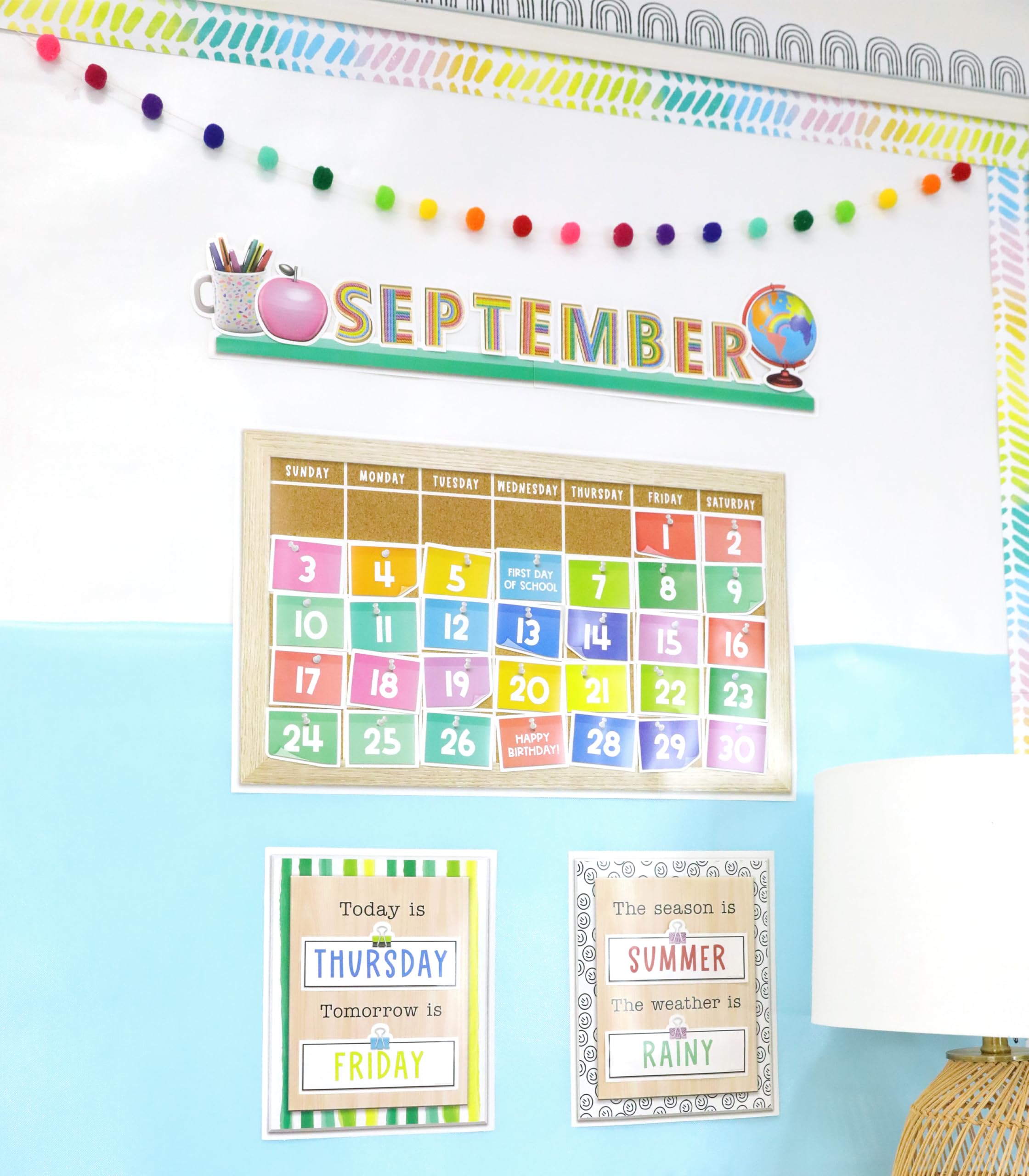 Carson Dellosa Kalender-Pinnwand-Set – 118 Teile, Für Klassenzimmer, Mit Wetter & Jahreszeiten