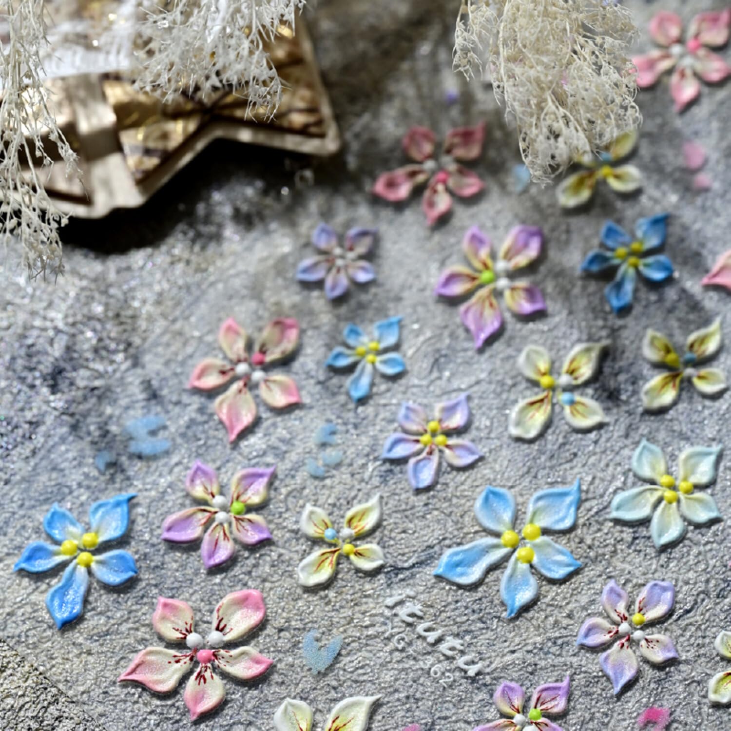 Calcomanías de uñas de flores para arte de uñas, flores silvestres, calcomanías de arte de uñas de verano, floral, luz colorida, 5