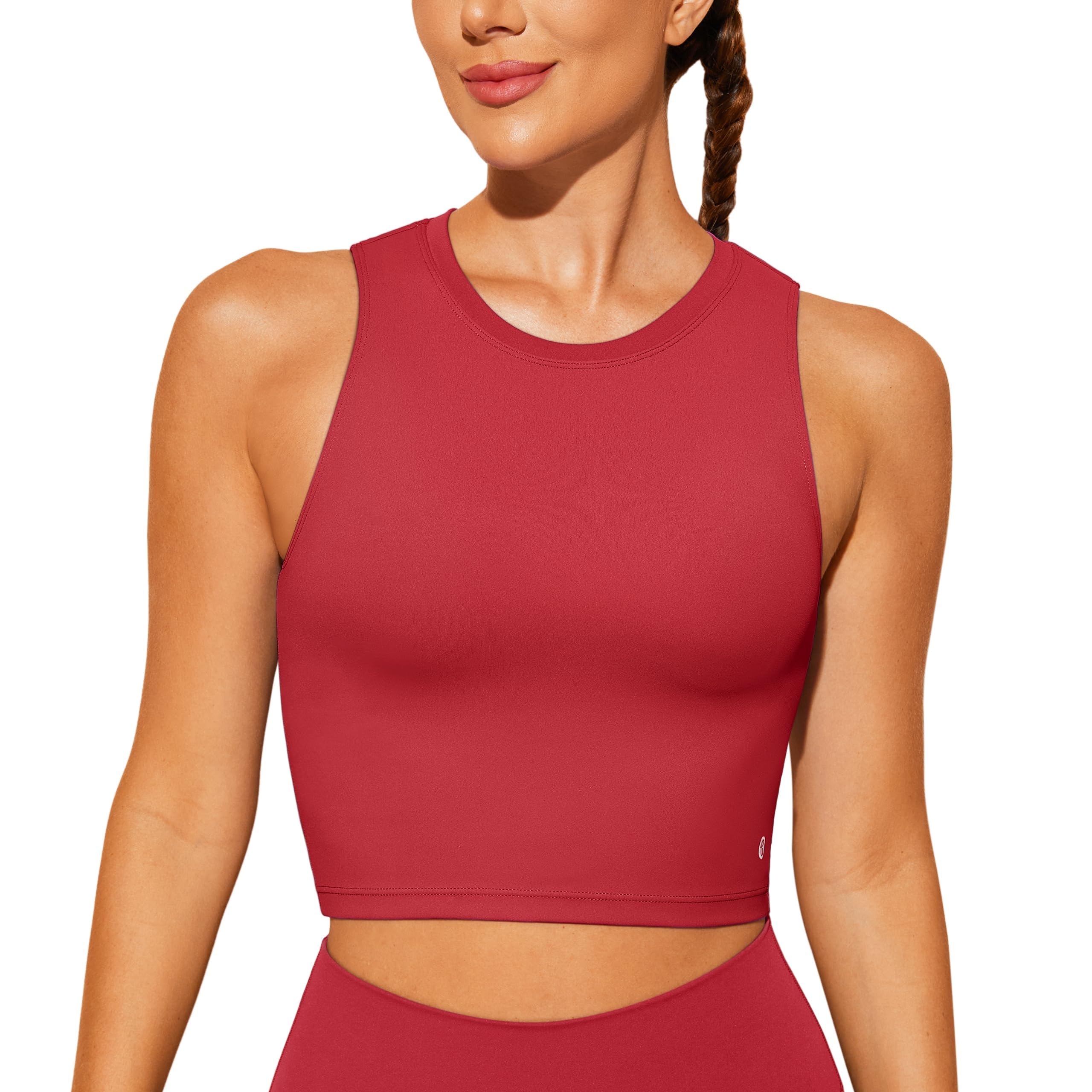 BAYDI Nudi Sport BH Damen ohne Buegel Bustier Abnehmbare Gepolsterte Crop-Tops Hochgeschlossenes Tanktop Yoga Fitness Soft Bra