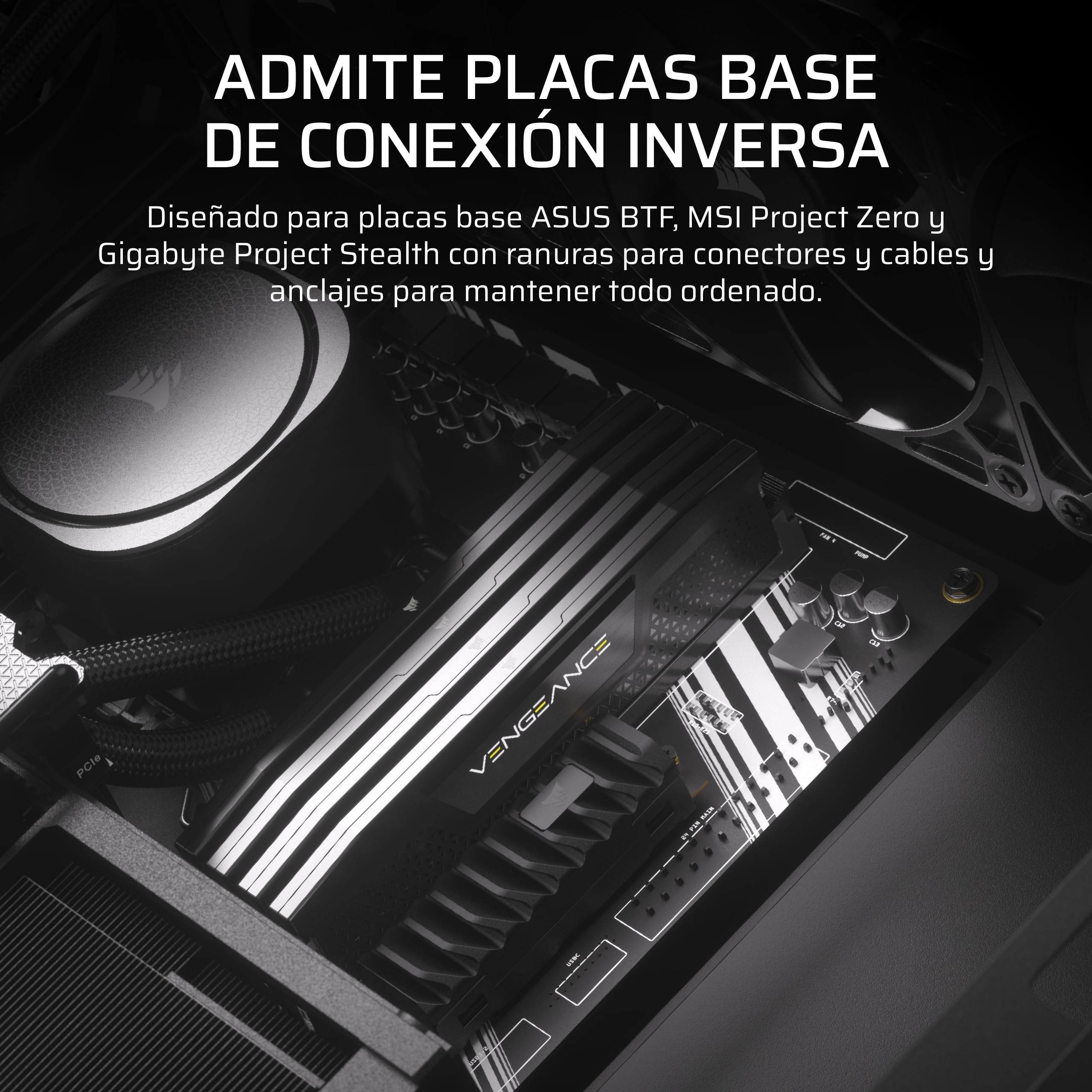 CORSAIR Frame 4000D Caja Modular Mid–Tower ATX para PC – Alto Flujo de Aire, Sistema de Montaje de Ventiladores InfiniRail™, ASUS BTF, MSI Project Zero, Gigabyte Project Stealth – Negro