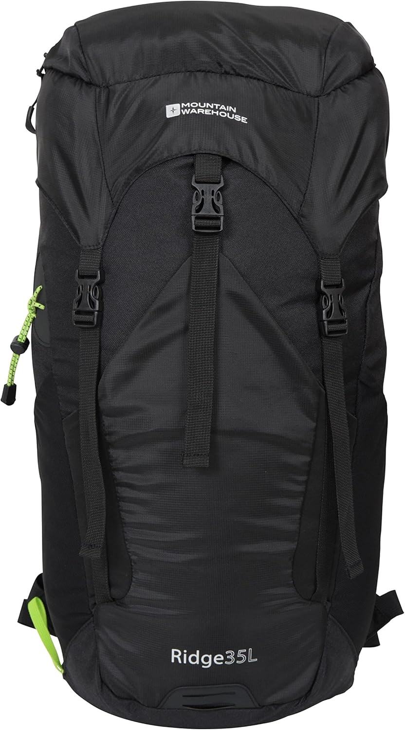 Mountain Warehouse Ridge 35L Backpack – Hydration Compatible, Rain Cover, Bottle Pocket, Compressions Straps, Rip Stop – Best for Camping, Hiking, Outdoors & Trekking Mountain Warehouse Ridge 35L Backpack – Hydration Compatible, Rain Cover, Bottle Pocket, Compressions Straps, Rip Stop – Best for Camping, Hiking, Outdoors & Trekking