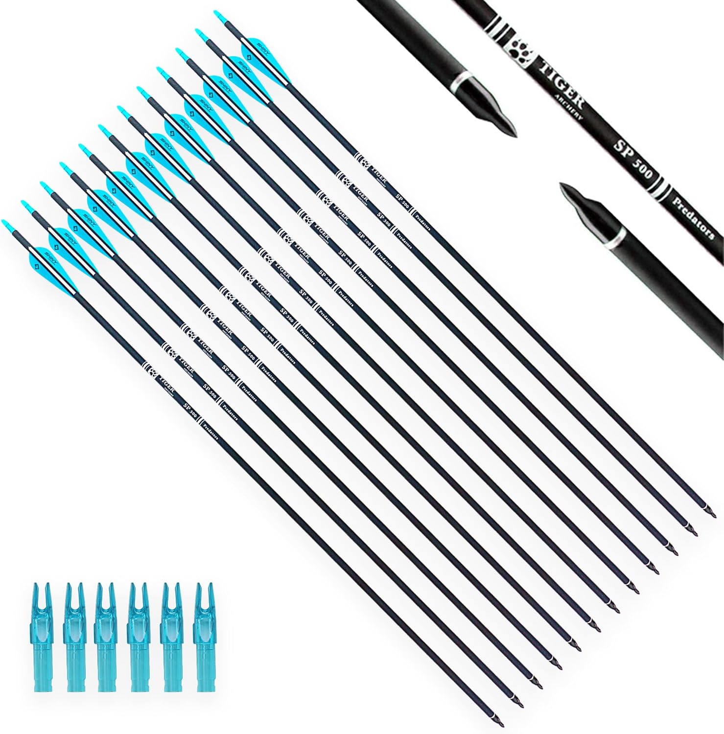 30Inch Carbon Arrow Practice Hunting Arrows with Removable Tips for Compound & Recurve Bow(Pack of 12)