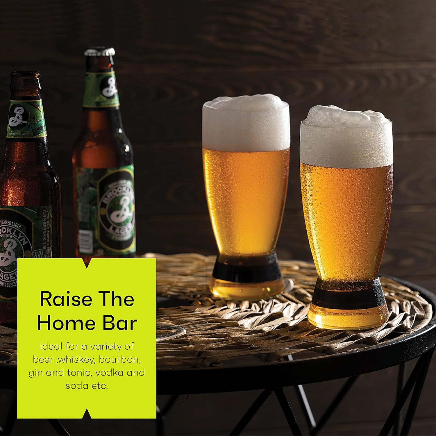 MITBAK 20 Ounce Beer Glasses Set of 4 | Beautiful Elegant Drinking Pint Glass Set with Color Bottoms, Made in Europe | These Glass Tumblers Make a Great Gift Idea for Beer & Cocktail Connoisseurs - Image 5