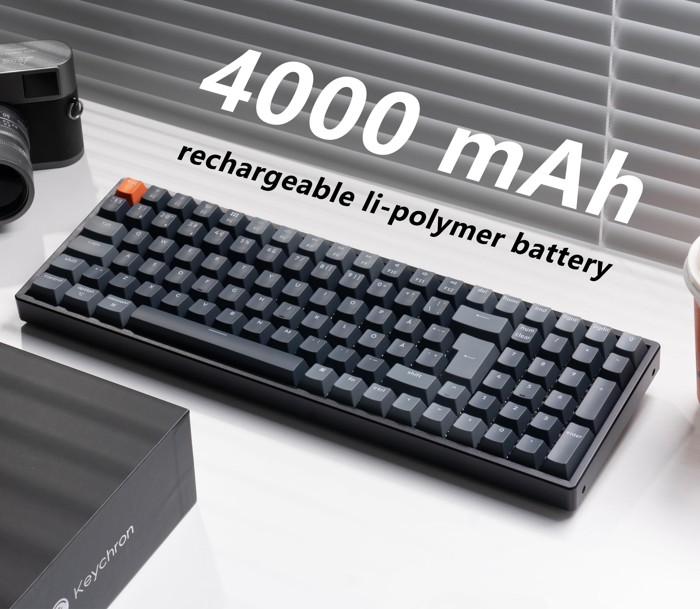 Keychron K4 QMK Wireless Custom Mechanical Keyboard, 96% Layout