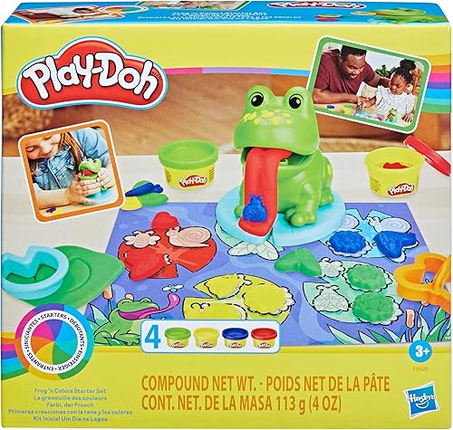 Miniatura 2 de Play-Doh Frog 'n Colors - Juego de iniciación con tapete de juego, juguetes preescolares para niñas y niños de 3 años en adelante, juguete de rana y