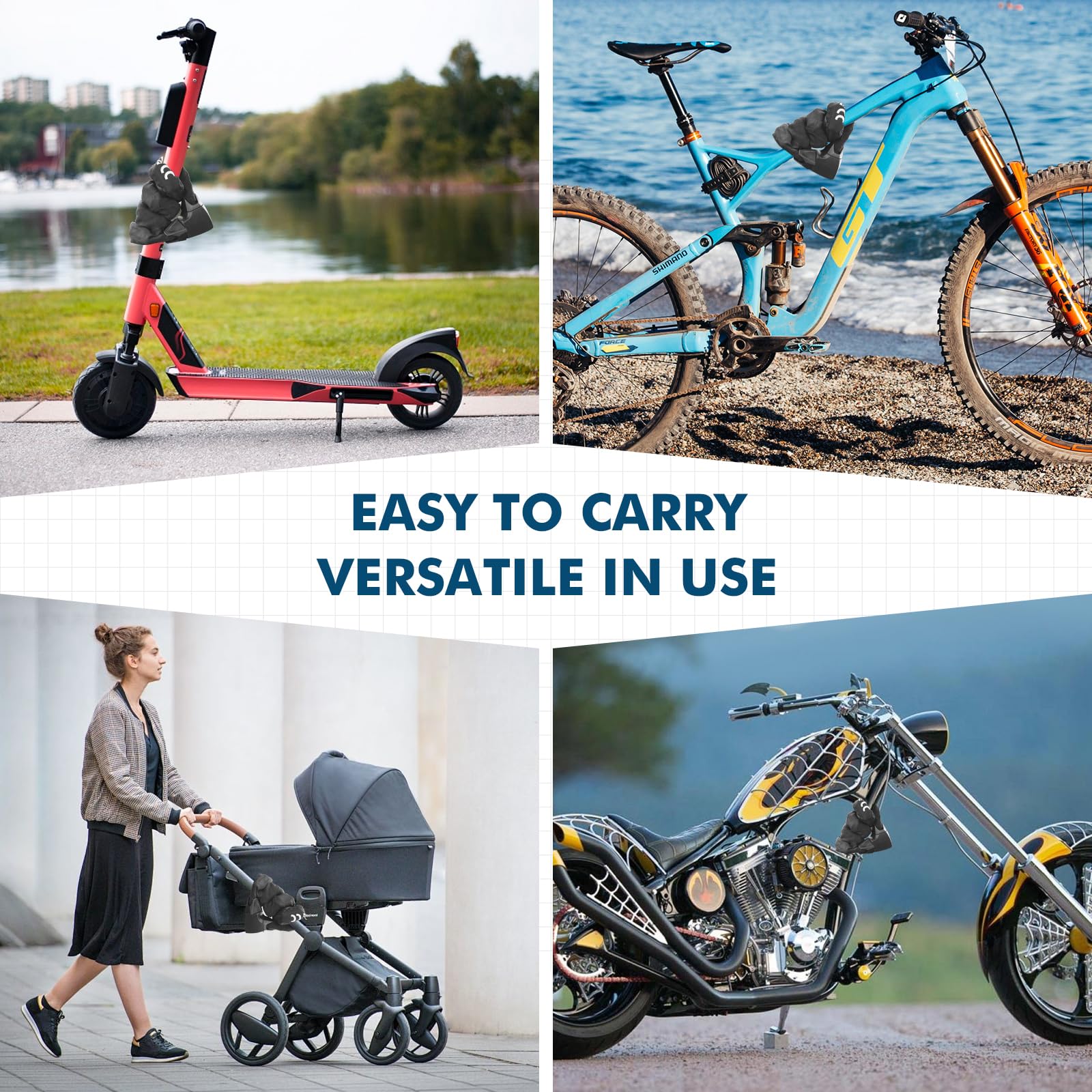 IMAYCC Lucchetto per bicicletta ad alta sicurezza, 8 mm, antifurto con chiave, corpo in lega e protezione dalla polvere, per scooter elettrici, bici elettrica, scooter da città, moto.