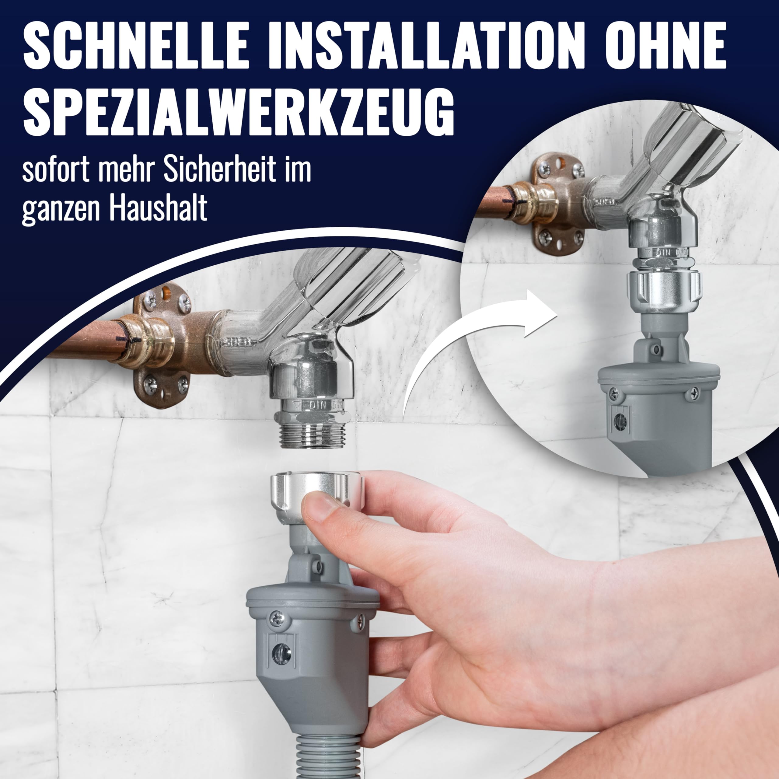 Poppstar 1,5m Waschmaschinenschlauch (Aquastop Schlauch für Waschmaschine, Spülmaschine), 3/4 Zoll Anschluss