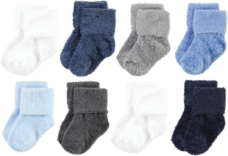 Hudson Baby Baby 8-pack Algodón Rico medias De Recién Nacido Y Terry