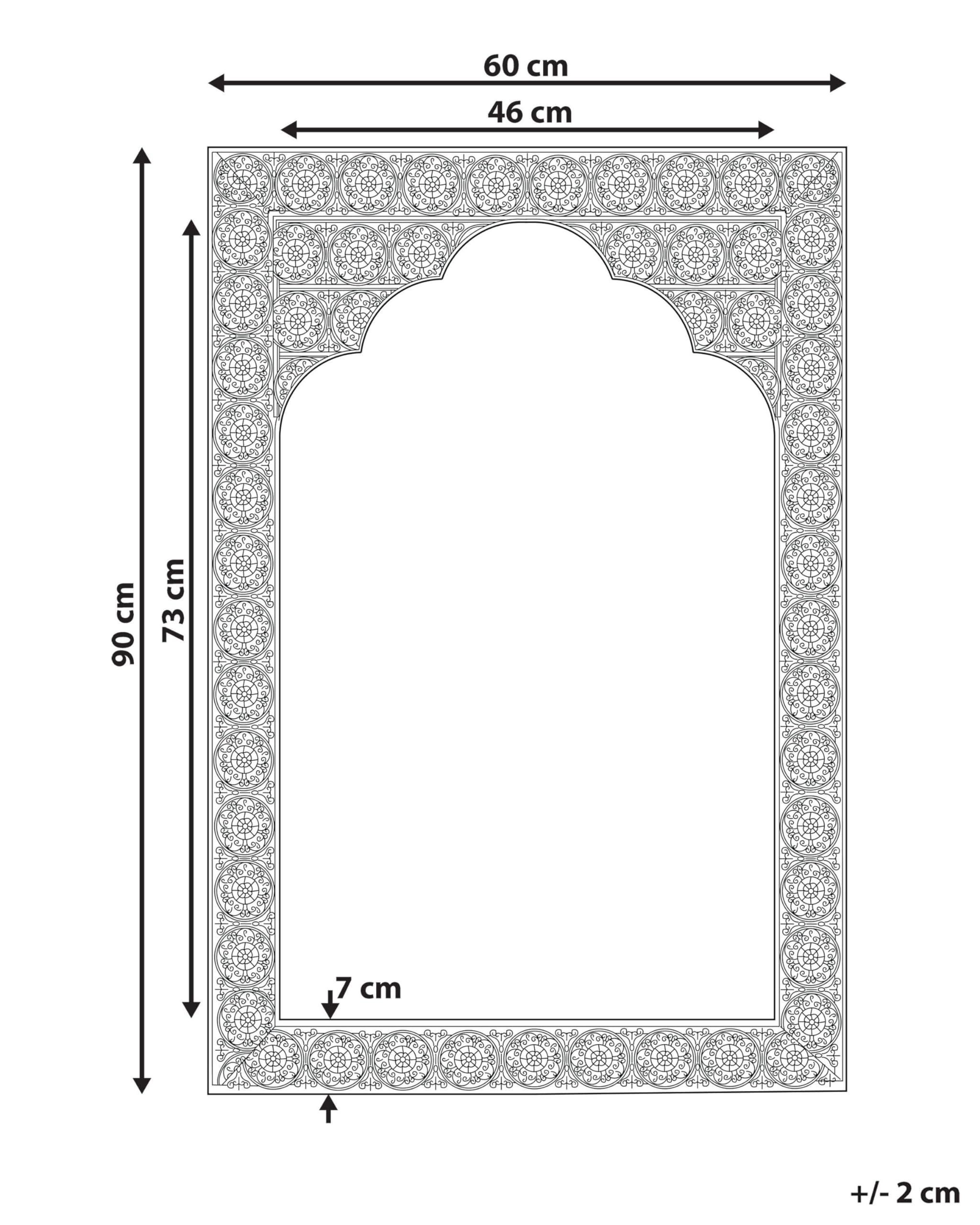 Beliani Espejo de Pared Dorado 60 x 91 cm Rectangular diseño marroquí Pali