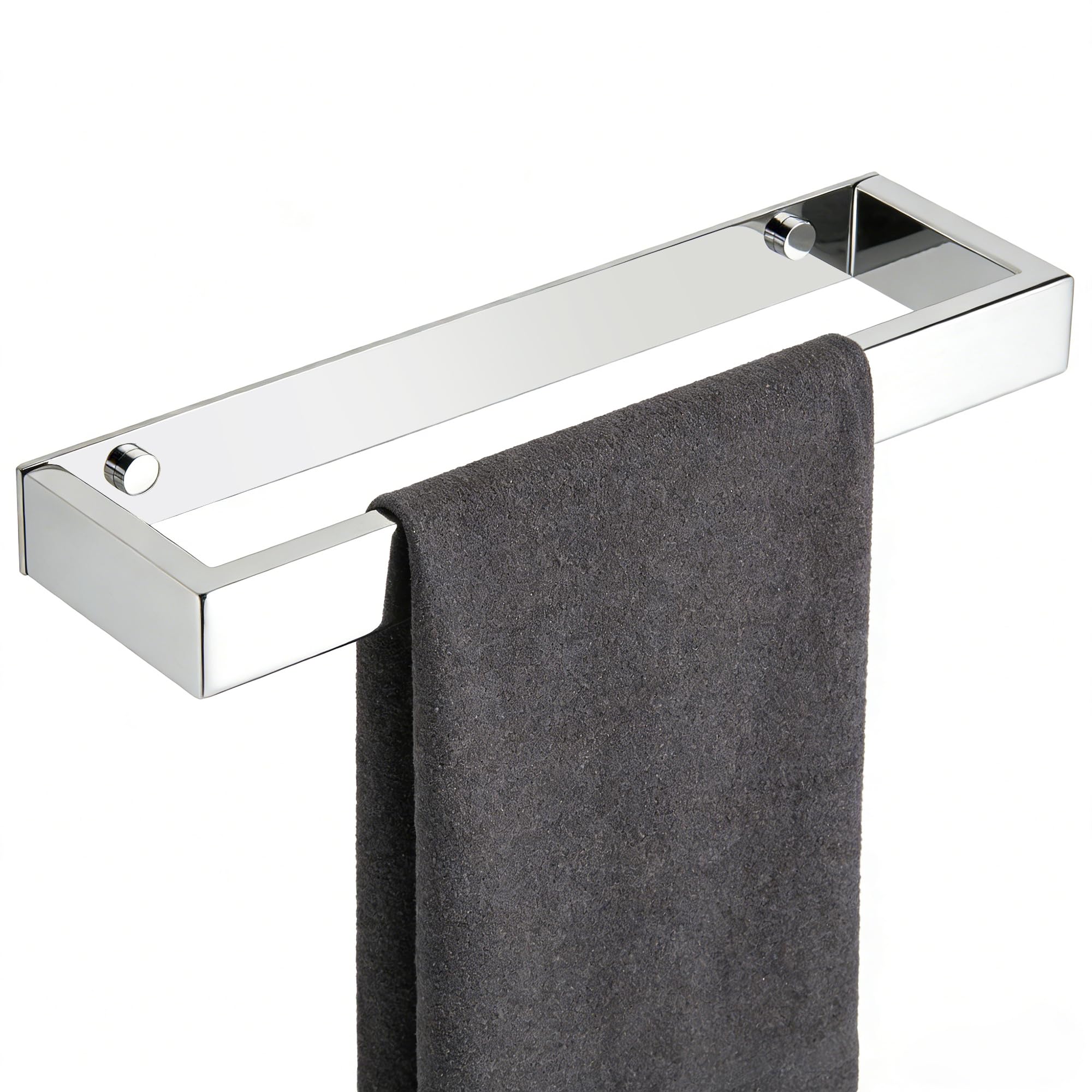 SAYAYO Towel Holder Wall Mounted Chrome Hand Towel Rail Self Adhesive & Screw Bathroom Towel Ring 30CM SUS304 Stainless Steel