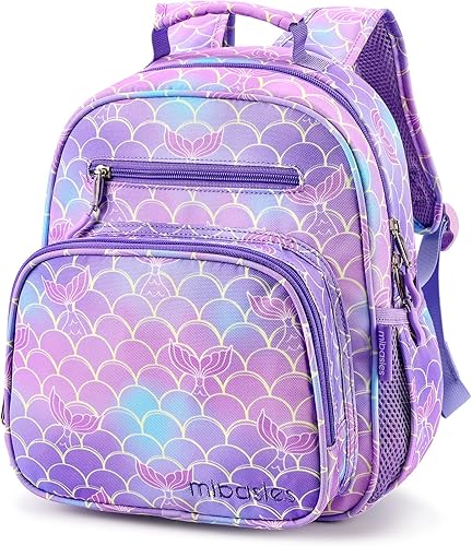 mibasies - Mochila para niños y niñas, mochila ideal para niños en preescolar y jardín de infantes, Cola de sirena, 9L