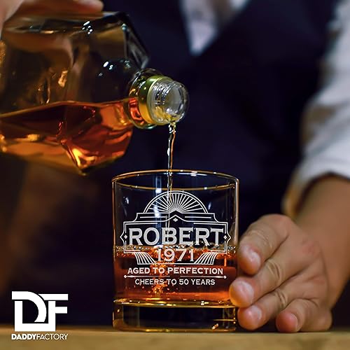 Miniatura 6 de DaddyFactory - Vaso de whisky personalizado para hombres, grabado personalizado con monograma grabado, rocas de cóctel, 10.25 onzas, regalo de
