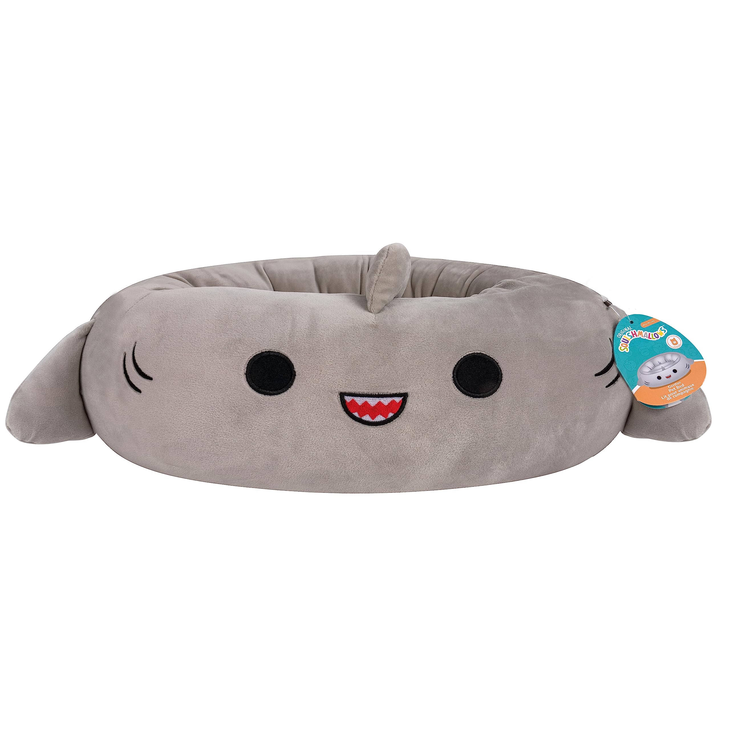Squishmallows Oficjalne 61-calowe legowisko dla zwierząt Gordon Shark - średnie Ultrasoft oficjalne pluszowe legowisko dla zwierząt domowych