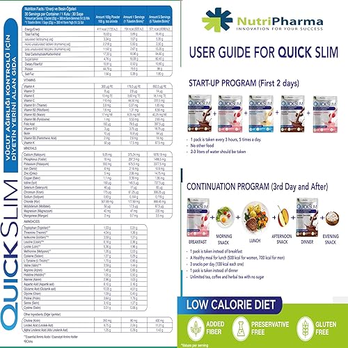 Miniatura 3 de Quick Slim - Batido de reemplazo de comidas para pérdida de peso, 30 porciones, 0.71 onzas de proteína, 27 vitaminas y minerales, fibra dietética,