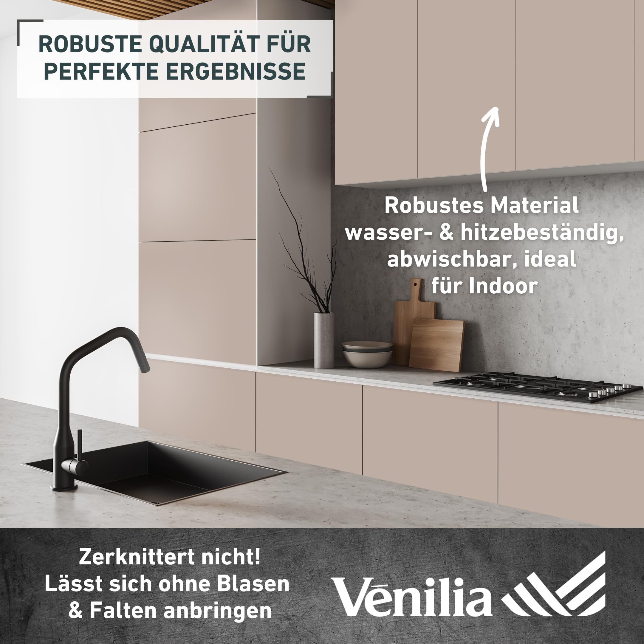 Venilia Klebefolie Uni Matt Taupe – Bild 3