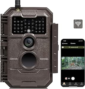 GardePro E6 Trail Camera, WiFi Bluetooth, 48MP 1296p, No-Glow IR, Night Vision Motion Activated Waterproof, Game Camera, Brown asin的图片