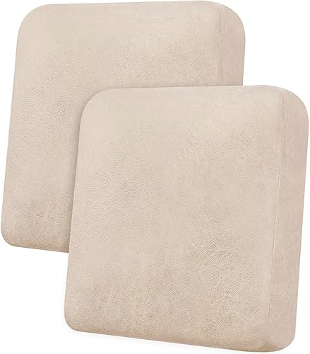 Vista 95 de Fundas de cojín para sofá, con aspecto de cuero, 3 piezas, juegos de fundas elásticas para asientos de sofá para sala de estar, fundas de cojín