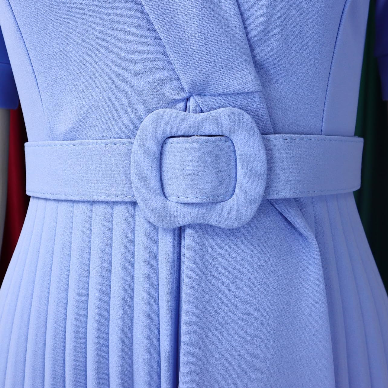 Elainone Women Pleated Dress Short Sleeve Semi Formal Business Casual Dress Wedding Guest Pleated Dresses