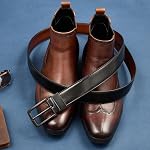 Men's Belt Reversible Belt Men 1 Piece - 1 3/8" Leather Dress Belt - Trim to Fit for Elegant Style