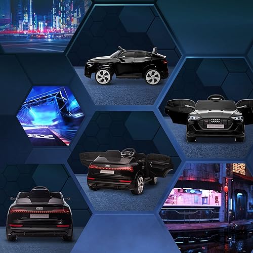 Miniatura 8 de Aosom Audi E-tron - Auto eléctrico para niños de 12 V, juguete a batería con control remoto para padres, sistema de suspensión, ruedas auxiliares,