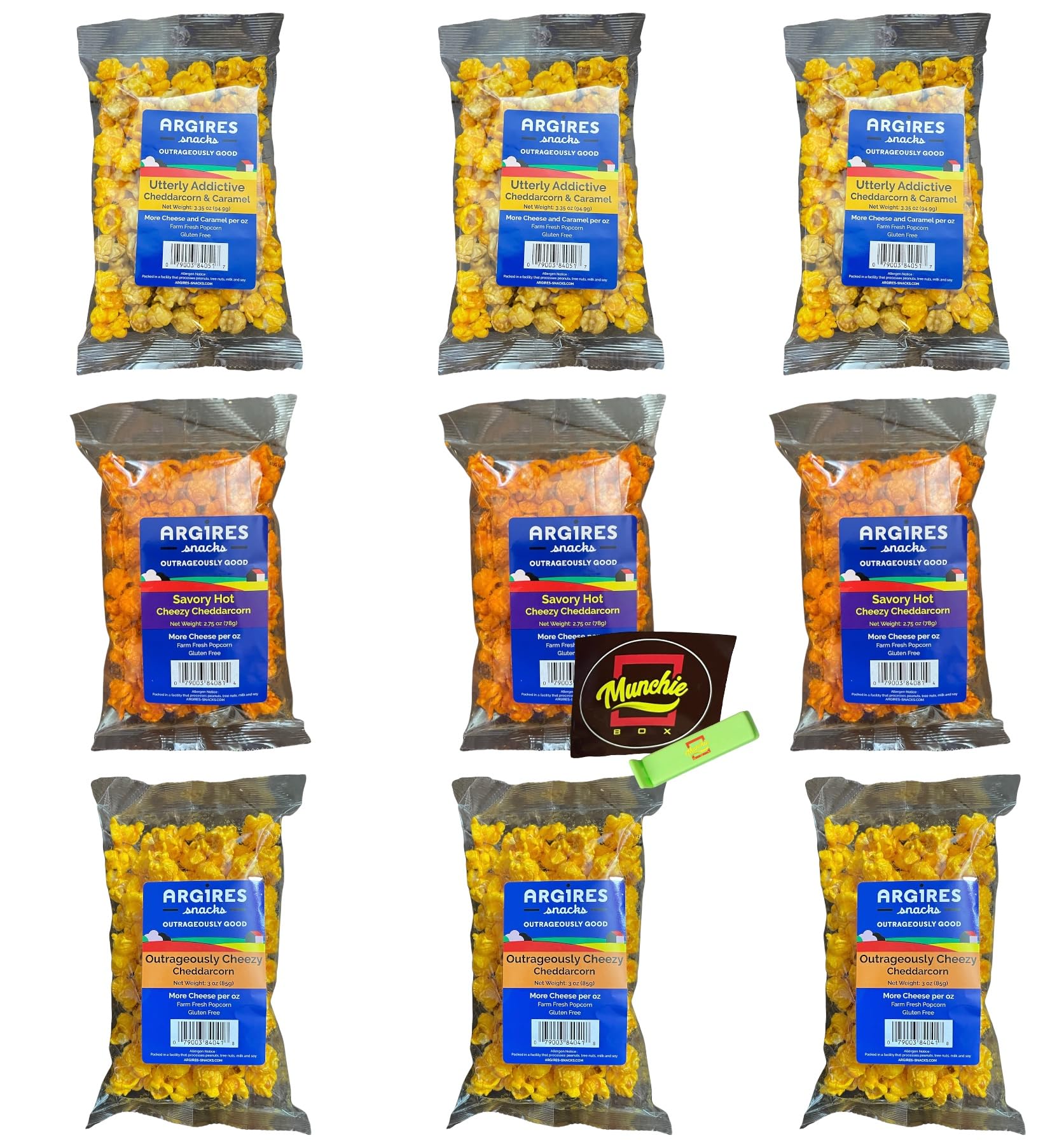Amazon.com: Argires Chicago Popcorn 3 oz Variety Pack 9 BAGS - Chicago ...