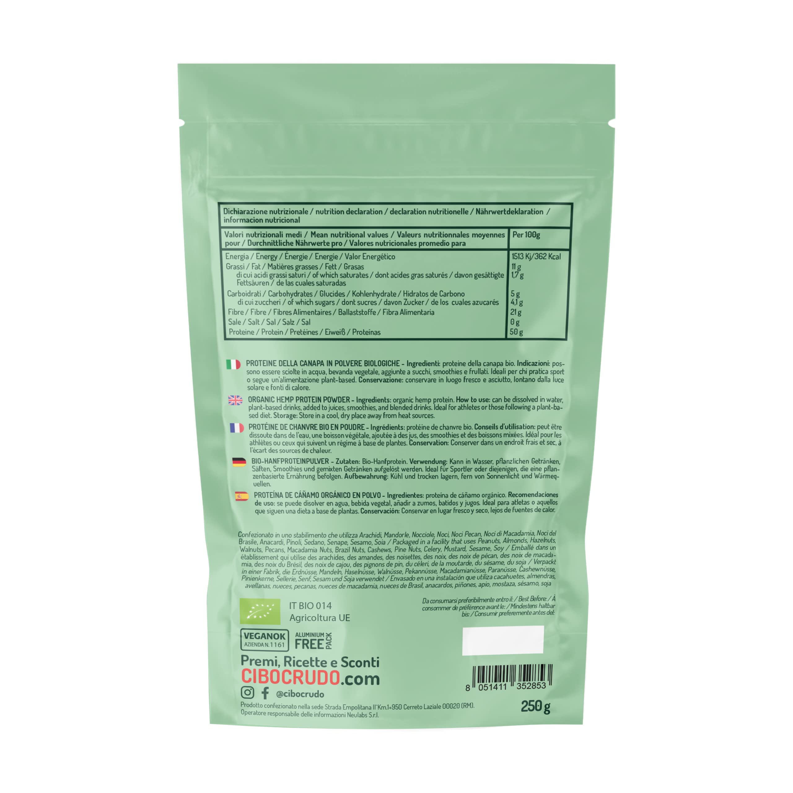 Poudre De Protéines De Chanvre Buxtrade - 250 G - Complément Alimentaire Moulu - Neuf