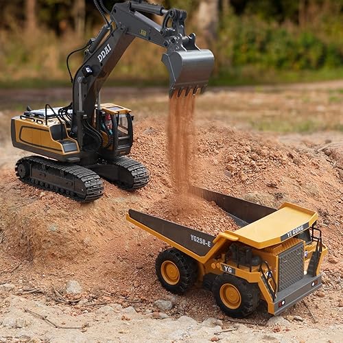 Miniatura 3 de Camión volquete de construcción a control remoto - Camión volquete RC juguete para niños 8-12