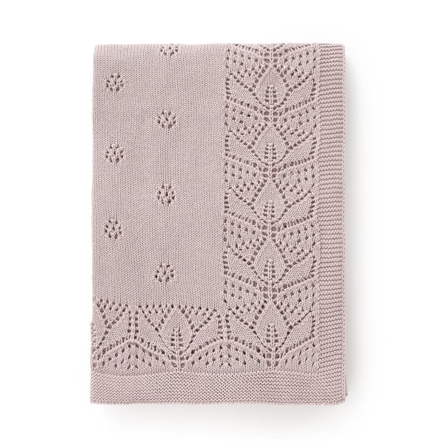 LAWKUL Cellular Blanket Baby 100% Cotton Soft Newborn Babe Knit Blankets Classic Florals for Boy Girls Lavender 100x80cm