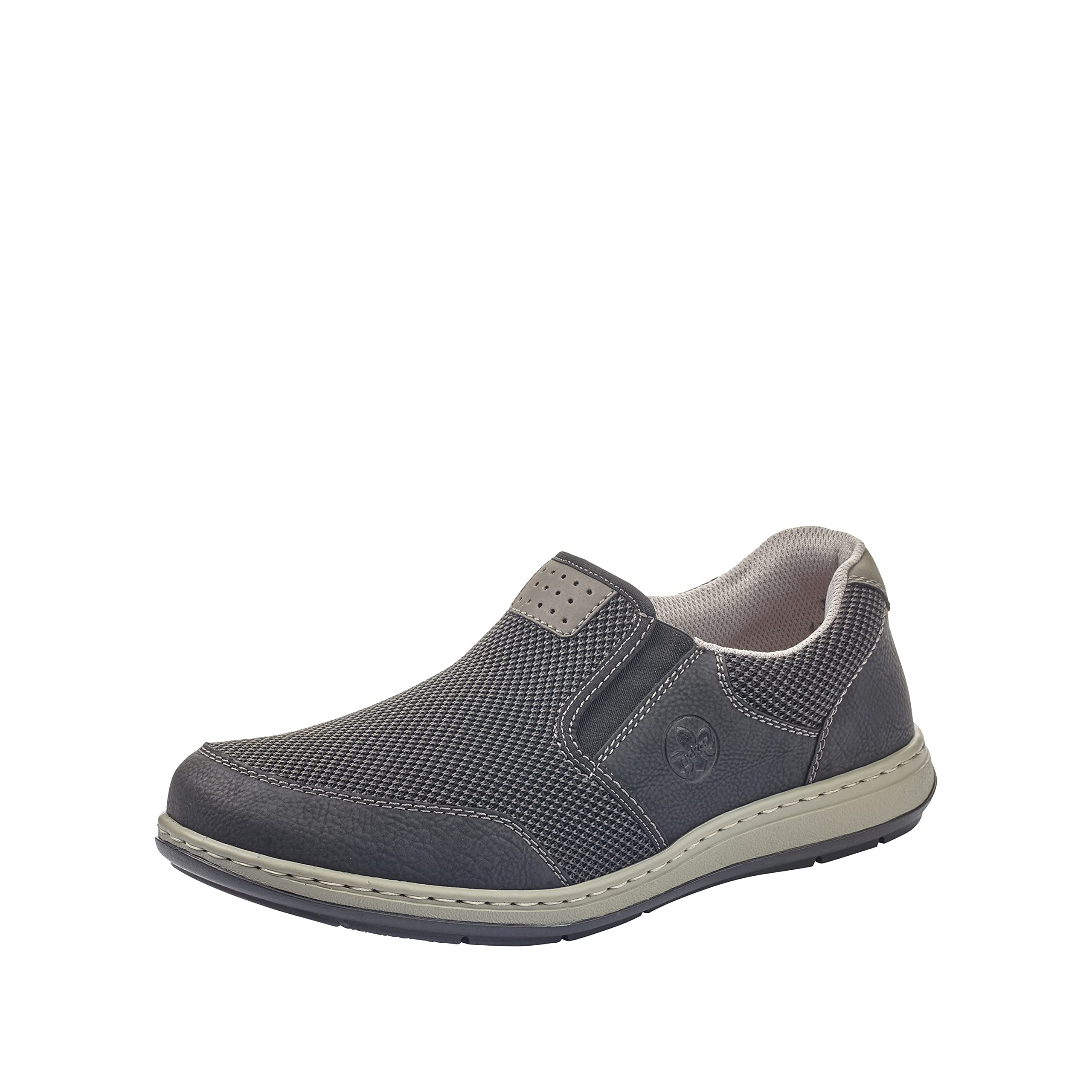 Rieker Frühjahr/Sommer, Herren Slipper, Schwarz (Schwarz/Grau-Schwarz/Polvere 00)