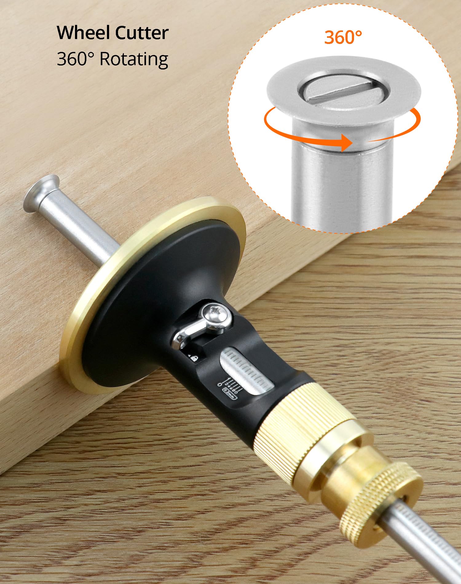 QWORK® Precision Wheel Marking Gauge and Mortice Gauge, Woodworking Scribing and Depth Measuring Tool for Soft Wood - Image 3
