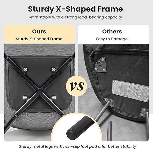 Miniatura 6 de Giantex Juego de 2 sillas de comedor, sillas de cocina tapizadas con brazos, sillas de comedor con marco de metal, asiento de 17 pulgadas de