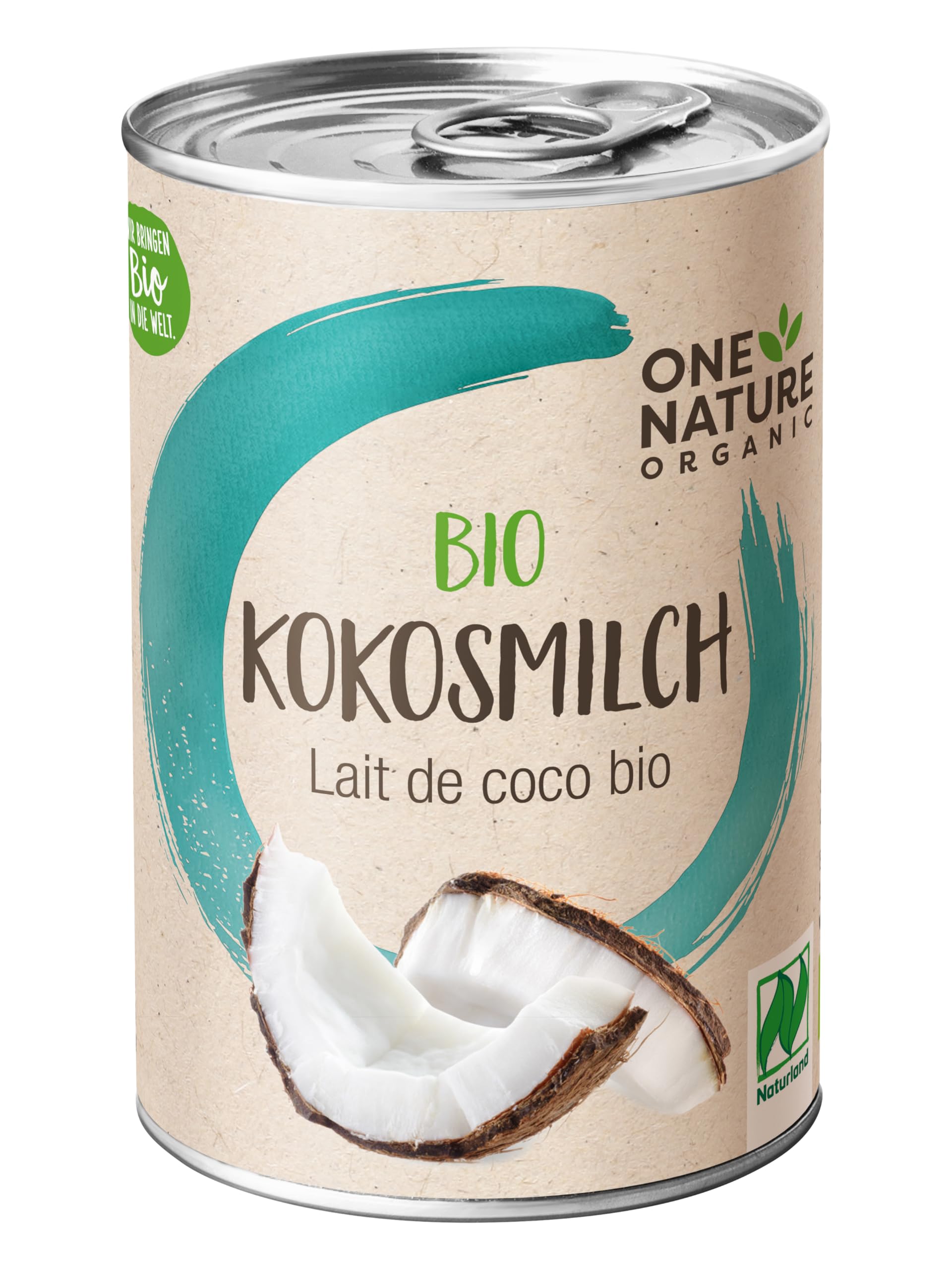 ONE NATURE organic BIO Kokosmilch, NATURLAND, 6er Pack (6 x 400 ml) Lebensmittel & Getränke