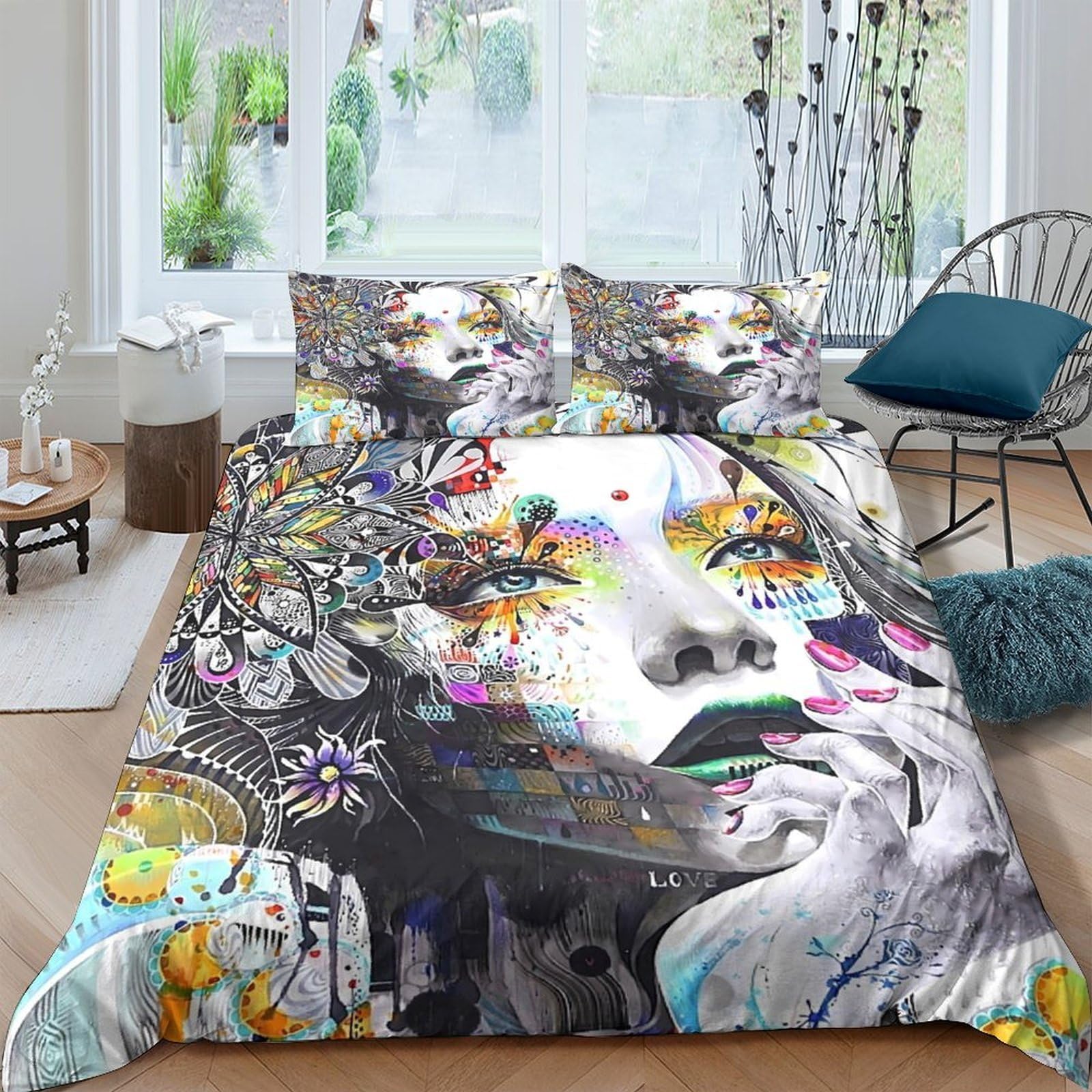 Ctjqhvkz Style-6 3D Printed Graffiti Art Fitted Sheet Microfiber Soft Urban Face Mattress Cover For Bedroom Guestroom Dorm Decor Single（135X200cm）