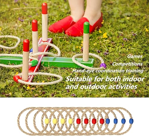Miniatura 4 de 10 piezas de repuesto de juego de cuerda multicolor para niños y adultos, anillos de lanzamiento al aire libre para juego de práctica de velocidad y