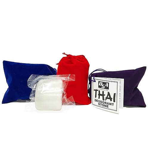 Thai Deodorant Stone 5.5 onzas con bolsa de terciopelo